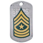 SGM Rank Tag Sticker on backside of Army Dogtag