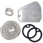US Army Dog Tags Set with Chains and Silencers (Cold War/Desert Storm era)