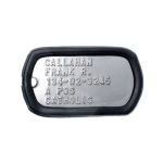 US Army Dog Tag with Black Touch PVC Silencer (Cold War/Desert Storm era)