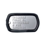 US Army Dog Tag with Black Touch PVC Silencer
