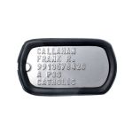 US Army Dog Tag with Black Tough PVC Silencer