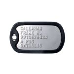 US Army Dog Tag with Black Silicone Silencer