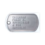 US Army Dog Tag with Transparent Polyurethane Cover