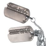 Notched Dog Tag with replica WWII curbchain with j-hooks