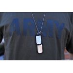Mil-Spec Shiny Dog Tag On ARMY TShirt