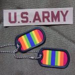 Army Service Tag Sticker on back of Dogtags with Army Nametape