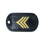 US Special Forces Black Dog Tag with Sergeant Rank Decal on back