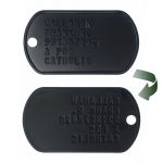 US Special Forces Black Dog Tags Reverse Side