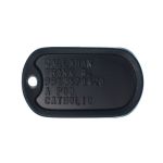 US Special Forces Black Dog Tag with Black Silicone Silencer