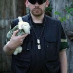 Mil-Spec Shiny Dog Tag on Army guy with rabbit