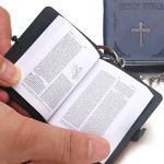 Mini Bible Keychain opened to Exodis