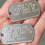 Matte Bible Verse Dogtags with Psalm 31:24