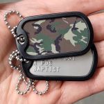 US Army Dog Tags with Camoflauge Decal on back