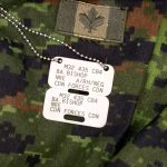 Canadian Armed Forces Dog Tag (Pre-2012) on Cadpat Uniform
