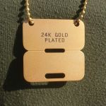 Canadian ID Disc Dog Tag with 24K Gold Plating