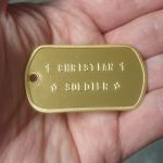 Christian Soldier Gold Plated Dog Tag