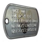 Covid-19 Vaccination Dog Tag Closeup Covid-19 Vaccination Dog Tag Closeup