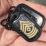 Debossed US Special Forces Black Dogtag with 1SG Decal on back