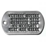 Mil-Spec Matte Dog Tag with darkened debossed letters