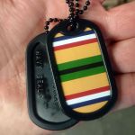 Black Dog Tags with Desert Storm Service Ribbon Decal