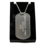 Short Dogtag Display with custom Dog tags and chain