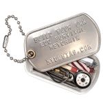 Dog Tag PillBox with micro surivival kit