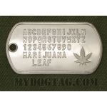 Hemp Dog Tag with leaf