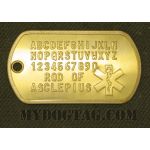 Brass Medical Asklepian Tag 