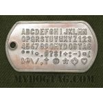 Rusty Steel Dog Tag embossed with all available characters with random rust spotting