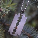 Faux Razor Blade Pendant in pine tree