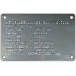 Industrial Nameplate for MST Bauer Valves