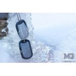 Mil-Spec Matte Dog Tag on ice