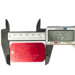US Military Medical Warning ID Tag Horizontal Dimensions