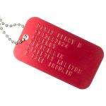 US Military Medical Warning ID Tag with Chain