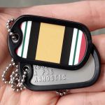 Iraq War Tag Sticker on back of Army dogtags 