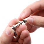 Quick Release Keyring being pulled apart in hands