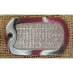 Crimson Camo Dog Tag Silencer on Mil-Spec matte dogtag