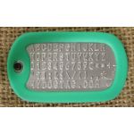 Lime Green Dog Tag Silencer on Mil-Spec matte dogtag