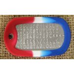 Patriot Flag Dog Tag Silencer on Mil-Spec matte dogtag