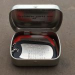 Mini Hinged Tin Box with custom message and dogtags inside