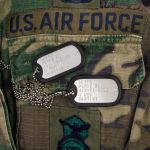 USAF Dog Tags on Fatigues