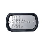 USAF Dog Tag with Black Tough PVC Silencer (Cold War/Desert Storm era)