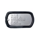 USAF Dog Tag with Black Tough PVC Silencer