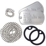 US Coast Guard Dog Tags Set with Chains and Silencers