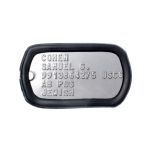 US Coast Guard Dog Tag with Black Tough PVC Silencer