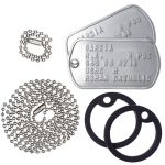 USMC Dog Tags Set with Chains and Silencers (Cold War/Desert Storm era)