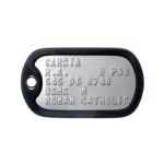 USMC Dog Tag with Black Silicone Silencer (Cold War/Desert Storm era)