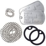 USMC Dog Tags Set with Chains and Silencers