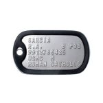 USMC Dog Tag with Black Silicone Silencer