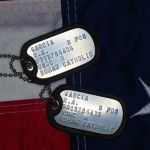 USMC Dog Tags on US Flag